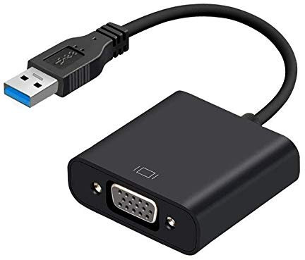 TB® USB 3.0 to VGA Adapter, Compatible with USB 1.0/2.0/3.0 1080P Adapter, Multi Monitor External Video Graphic Card Cable Converter for Windows 10/8.1/8/7/XP (Black) Built-in-Drivers