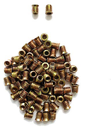 LIKERAINY 150 Stück Gewindebuchse Einschrauben mit Abdeckrand M8x15mm Gewindemutter Eisen Verzinkt Einschlagmutter Innensechskant Gewinde-Einsatz Holzmuttern Gewinde-Muffen Schrauben