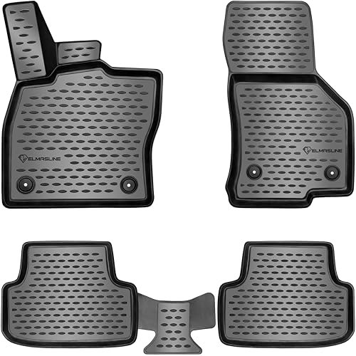 ELMASLINE 3D Gummimatten Set für Seat Leon 3 (5F) 2012-2020 | Extra hoher Rand Fußmatten