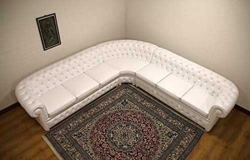 jvmoebel Design Chesterfield Ecksofa Leder 3-E-3 Couch Ledersofa Polster Modern Neu