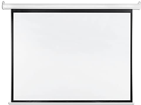 Roller Blind Screen | Projector Screen with Electric Motor | Ideal for Home Cinema, Presentation, School & Business | Includes Remote Control (180 x 135 cm)
