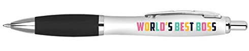 1 x Black World's Best Boss Pen - compleanno Secret Santa Natale #UV00027