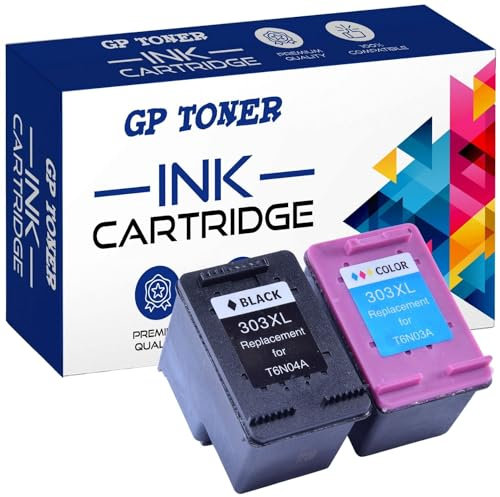 GP TONER Druckerpatronen Ersatz für HP 303 303XL Tintenpatronen für HP Envy Photo 6220, 6230, 6232, 6234, 7130, 7132, 7800, 7830, 7834, Tango (303XL 2-Pack (Schwarz + Farbig))