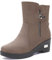 Gaatpot Stivali da Neve Stivaletti Scarpe Inverno Caldo Pelliccia Foderati Stivale con Zeppa Stivaletto Donna Moda Cerniera Eleganti Khaki EU35=CN35