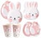 Lot de 72 Vaisselle de Fête de Pâques - Assiettes en papier de Pâques - décorations de fête de Pâques - Décorations de Table Colorées en Forme d'œuf Lapin de Pâques,Fête de Pâques,Dîner,- 24 invités.