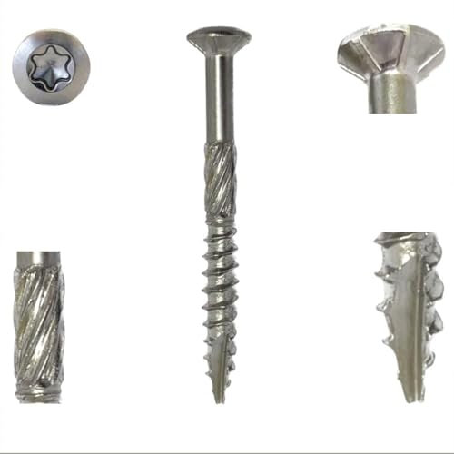 Terrassenschrauben 5 x 80 mm INOX Edelstahl gehärtet C1 – rostfreie Edelstahlschraube für Holz-Terrassen 500 Stück