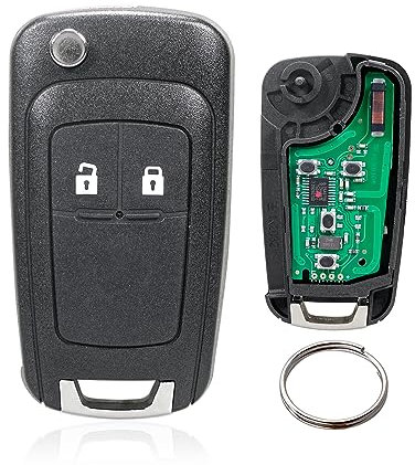 2 Tasten Klapp Schlüssel Fernbedienung für Opel Insignia Vauxhall Astra j Meriva Zafira Movano Mokka Adam (433MHz ID46 Chip) (2 Tasten)