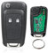 2 Tasten Klapp Schlüssel Fernbedienung für Opel Insignia Vauxhall Astra j Meriva Zafira Movano Mokka Adam (433MHz ID46 Chip) (2 Tasten)