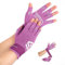 Duerer Arthritis-Kompressionshandschuhe mit Riemen, Damen Herren für RSI, Karpaltunnel, Rheuma, Sehnenscheidenentzündung, Handschmerzen, Handstütze. Fingerlose Handschuhe für Computer (Lila, M)