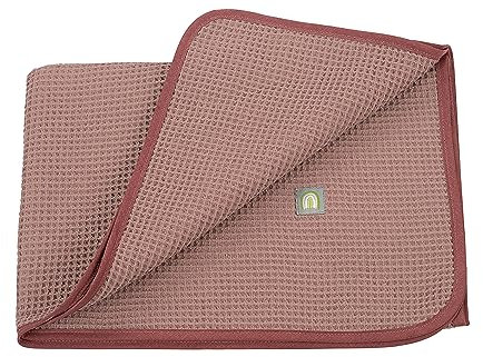 Odenwälder BabyNest Baumwolle Babydecke 70x100 cm aus Waffelpique (Rosewood)