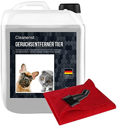 Tier-Geruchsentferner SET I Katzenurin & Hundeurin neutralisieren | Strenge Gerüche & Flecken aus Teppich, Sofa entfernen | Hergestellt in DE I 5 Liter