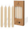 COMFORDER Stabkerzen Set, 4x Tafelkerzen einfarbig + gerippt, 20cm, 7 Stunden Brenndauer (creme)