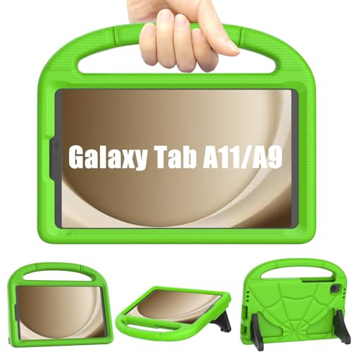 Patamiyar Funda Infantil para Samsung Galaxy Tab A9 8,7 2023, Ligera Prueba Golpes Samsung A9 Tablet Funda con Asa Soporte para Samsung Galaxy Tab A9 (SM-X110/X115/X117) & Tab A7 Lite -Verde