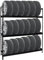 PROREGAL Reifenregal Tiger XL | HxBxT 200x180x45 cm | 300kg Fachlast | bis zu 21 Reifen (205/55 R16) | Schwarz | Werkstattregal, Lagerregal, Kellerregal