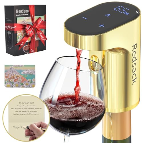 Redsack Gifts for Dad Wine Whiskey Dispenser Unique Decanter/Aerator/Pourer Adjustable 0-999ml Men's 50th/60th Birthday Gift, Exclusive Card for Dad