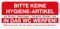 Aufkleber Hygiene „Bitte keine Hygiene-Artikel in das WC werfen!“ Varianten wählbar, Made in Germany | 8x3,6 cm, Größen Name: Aufkleber | 12 Stk. auf Bogen