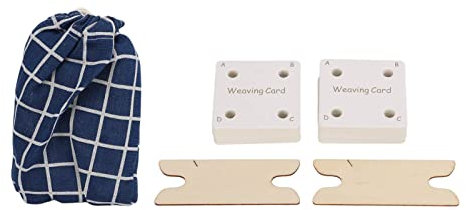 Septpenta 30 Stück Webkarten, Tablet Webkarten, Papierwebstuhlkarten, Tablet Webkarten, Stabile, Flexible, Sichere Papierwebstuhlkarten mit 2 Schiffchen und Aufbewahrungstasche Zum Basteln
