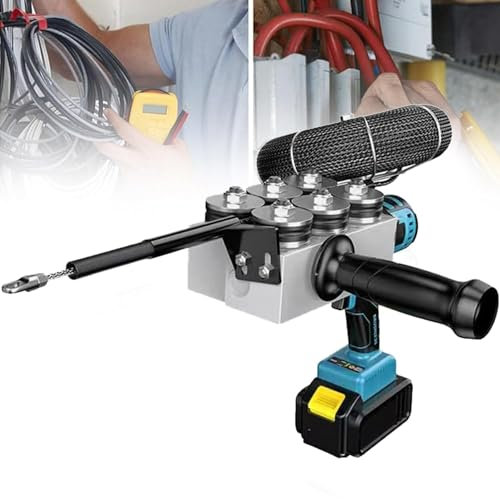 Qiang Automatische Drahtbespannungsmaschine Drahtkabelzieher 40M/Min Kabelloser Bespannungsdrahtzieher,Für Bauwasserkraft,Für Trockenbaudecken Unter Teppichrohren,2*Battery