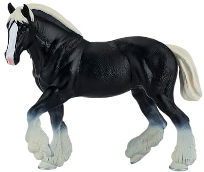 MOJO – Clydesdale Horse Black | Hand-Painted Toy Figure | Farm & Horses Collection | True to Life & Highly Detailed | Designed in UK