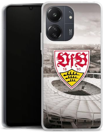 DeinDesign Silikon Hülle kompatibel mit Xiaomi Redmi 13C 4G Case transparent Handyhülle VfB Stuttgart Offizielles Lizenzprodukt Stadion