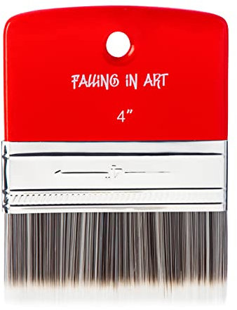 COOZEE Flach Paddel Pinsel Set, Holzgriff Maßstab Borsten Pinsel für Öl- und Acrylfarben (10cm)