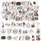 46 Stücke Vintage Aufkleber, Scrapbooking Zubehör Retro Journaling Aufkleber für Erwachsene, Kind, Retro Sammel Scrapbook Zubehör Aufkleber für Scrapbooking, DIY Handwerk, Laptops, Journal, Geschenke
