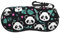 chenfandi Panda Brillenetui mit niedlichem Gesicht, weiches Etui für Brillen, Sonnenbrillenetui, Unisex, mit Schlüsselverschluss, 17 x 8 cm, Schwarz , One size