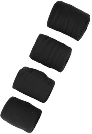 Jiawu Pferdebeinbandage, 4 Stück, Leicht zu Reinigen, Weiche Fleece-Pferdebeinbandage für den Reitsport (Black)