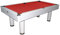 Biliardo Fenice Bianco (panno rosso) - Trasformabile in Tavolo da Pranzo o Ping Pong, Sponde K-66, Piedini Regolabili, Accessori Inclusi