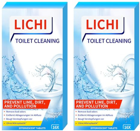 2 Boxen 32 PCS Wc Tabs Toilette, Wc Reiniger Extra Stark, Leistungsstarker Schaumreiniger, Spülkasten Reiniger Entkalker,Wc Reiniger Tabs,Wc-Reiniger Tabs Für Hartnäckige Kalkablagerungen Und Urinkalk