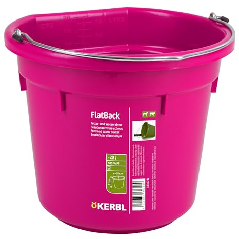 Kerbl Flatback, Pink, Approx. 20 Litres Food and Water Bucket