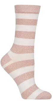 SockShop Wildfeet Christmas Themed Novelty Bamboo Socks in Gift Box - Festive Designs Gift Stocking Filler 1 Pair Size 4-8 (UK, Numeric, 4, 8, Regular, Regular, Pink/White Stripe)