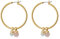 SENCE Copenhagen Goldene Creolen Damen - Be A Star/Essentials Kollektion Aquamarin und Rose Quartz - 3.5cm runde Ohrringe Messing 14 Karat vergoldet matte Oberfläche - E-J804EE