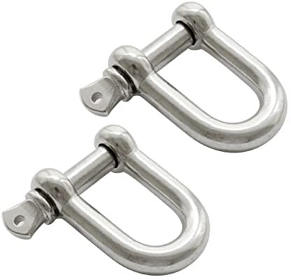 Alipis 2 Stück D Ring Schäkeln Robuste D Schäkel für Boots Industrieanwendungen Hohe Belastbarkeit Einfach zu Verwenden für Rigging Sichere Befestigungen