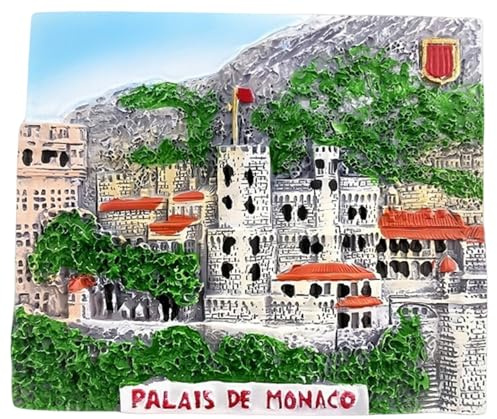 Kühlschrankmagnet, Motiv: Prinzenpalast von Monaco, Monte Carlo, Touristen-Souvenir, Heimdekoration, kreatives handbemaltes Handwerk