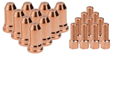 HOHOVYVY Plasma Schneidbrenner Elektroden und Düsen 1,2 mm für IPT-100 PT100 kompatibel mit 52556 51246, 20 Stück, geeignet für industrielle Metallbearbeitung