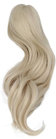 Puppenperücke, lang, lockig, weiche Seide, angenehme Haptik, 1/3 Kugelgelenk-Puppenhaar, stylbare Seide, 1/3 BJD-Perücke – Knoten – Lange Locken, für 22–23 cm große Puppen, (Milchgold)