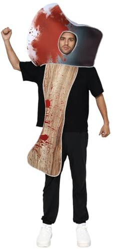 Msioytog Composite Sponge Horror Costume Funny Bloody Hatchets Design Halloween Party Attire for Theater Group Activities Scary Halloween Stage Composite Sponge