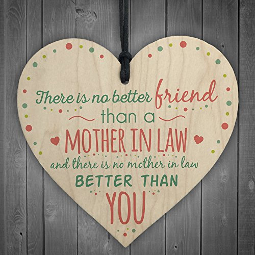 Red Ocean Mother In Law Hanging Heart Friendship Birthday Gift Sign Mothers Day Thank You Sign