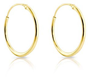 DTPsilver® Creolen Gold 30mm 925 Silber - Ohrringe Gold Creolen Groß - Kreolen - Ohrringe Gold Groß