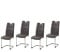 HTI-Line Schwingstuhl 4er Set PU braun DannyC Freischwinger Esszimmerstuhl Kunstleder