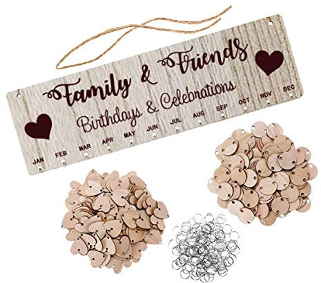 STOBOK Geburtstagskalender Jahresunabhängig Geburtstag DIY Wand Kalender H? DIY Kalender Plakette für Home Party Dekoration Geburtstagskalender Geburtstagskalender Immerwährend