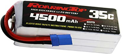 RoaringTop 6S 4500mAh 22.2V 35C LiPo Battery Soft Case Battery with EC5 Plug for RC Plane RC Airplane RC Helicopter DJI Airplane RC Quadcopter Helicopter Drone FPV