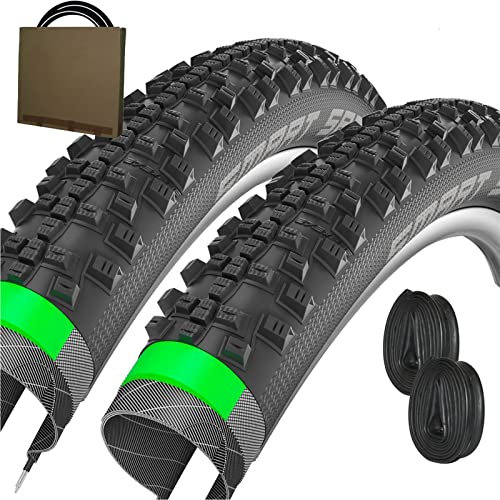 Schwalbe MTB E-Bike Reifen Smart Sam Plus HS476 Addix 26x2.25 | 57-559 schwarz + AV Schlauch (Set 2 Stück)