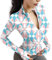 VEKTOL Womens Gym Running Tops Long Sleeve Activewear Workout Tshirt Yoga Top Sport Clothes Outfits Compression Shirt Floral Blue+Pink M