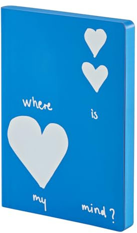 nuuna Notizbuch A5+ | Graphic L - Where Is My Mind? | 3,5 mm Punktraster | 256 nummerierte Seiten | 120 g Premium-Papier | Leder blau | nachhaltig produziert in Deutschland