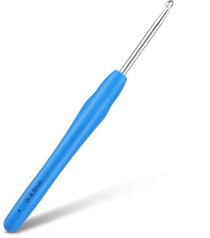Doxiru Häkelnadeln 4 mm Bunt Stricken Häkeln, Hochwertige Aluminium Ergonomische Stricknadel mit weichem Griff für Garnhandwerk, Geeignet für Anfänger zum Erlernen von handgestrickten Pullovern