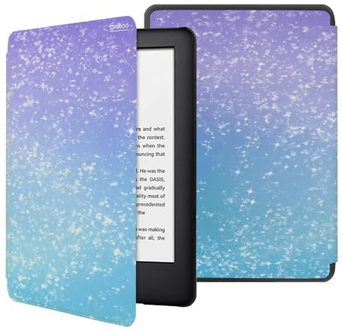 Étui pour Kindle Voyage 7Ème Génération, Housse pour Kindle Voyage (2014) avec Réveil Automatique, Étui De Voyage en Cuir PU, Couverture Intelligente - Paillettes Dégradées Bleu Viol