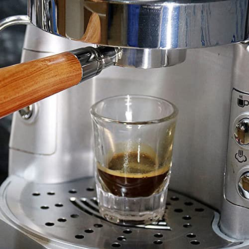 Juroupi 51mm Coffee Bottomless Portafilter with Filter Basket & Wooden Handle Replacement for Delonghi EC680 EC685 Coffee Machine Tool Reusable Alloy Filters Coffee Extraction