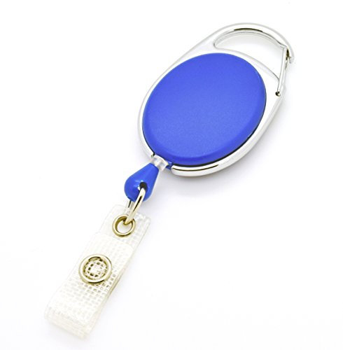 5 x JoJo - Blau - Lasche Gürtelclip Ausweishalter Kartenhalter Ausweis Karte Ausziehbar Band Schlüsselanhänger Schlüsselband Zugband Uhr ID Uhren Gürtel Halter Klemme Krankenschwester Clip